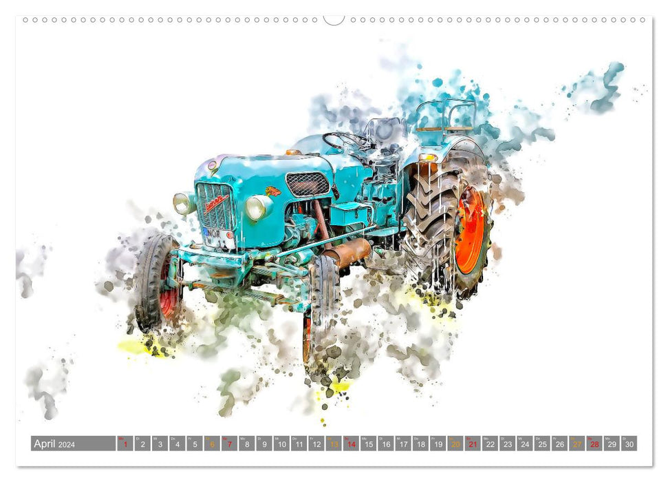 Traktoren Oldtimer Kraftpakete (CALVENDO Premium Wandkalender 2024)