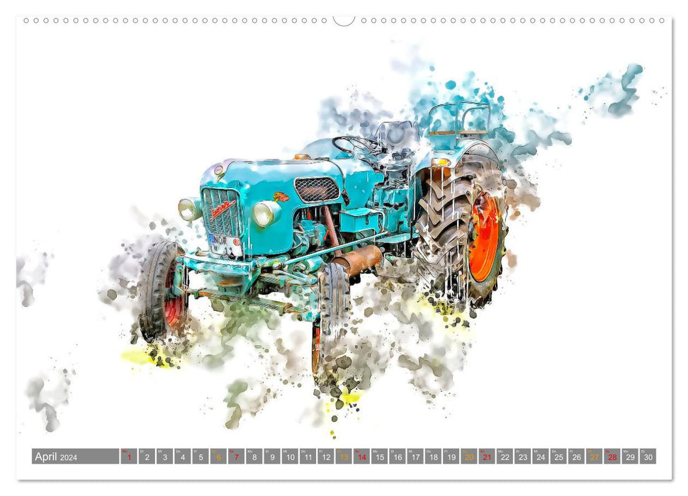 Tractors Vintage Power Packs (CALVENDO Premium Wall Calendar 2024) 