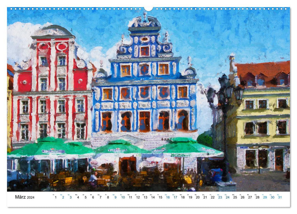 Polnische Ostseeküste - Gemalt von Swinemünde bis Danzig (CALVENDO Premium Wandkalender 2024)