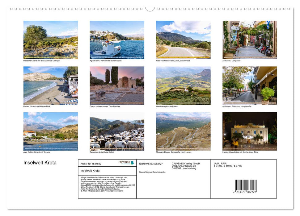 Island world of Crete (CALVENDO Premium Wall Calendar 2024) 