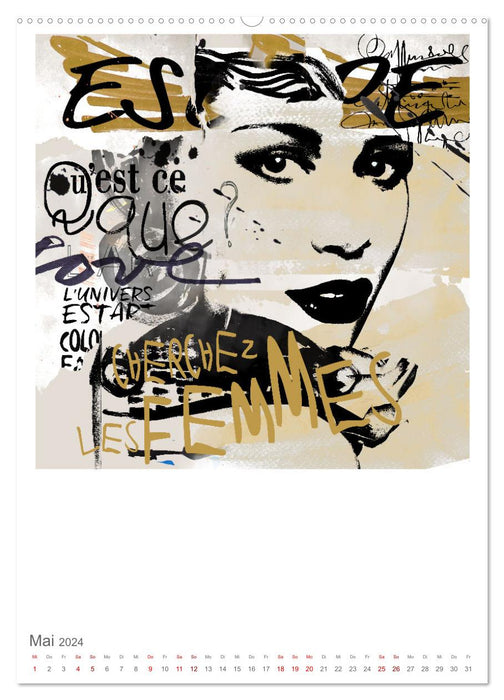 POP UP GIRLS Art Porträts by Ulrike Langen (CALVENDO Premium Wandkalender 2024)
