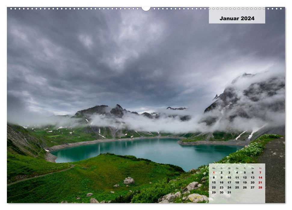 Lünersee - the blue pearl of the Alps (CALVENDO Premium Wall Calendar 2024) 