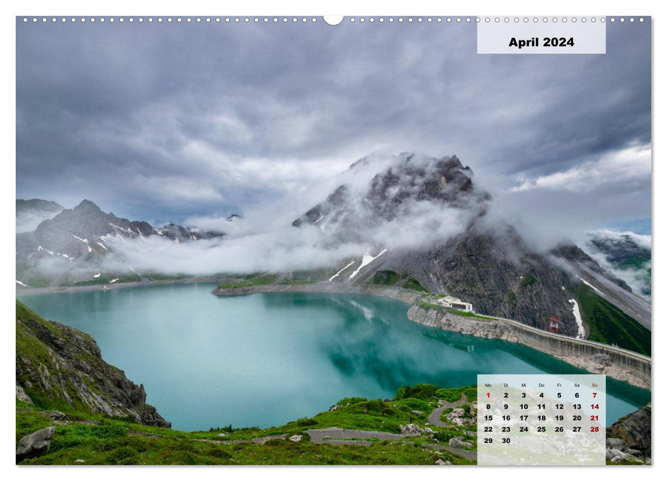 Lünersee - the blue pearl of the Alps (CALVENDO Premium Wall Calendar 2024) 