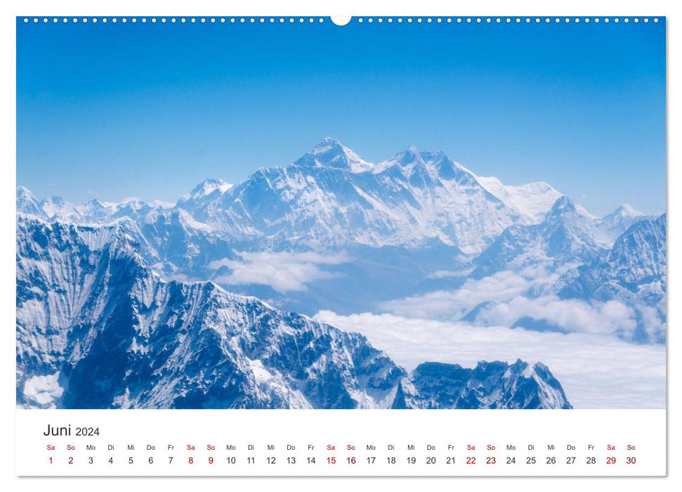 Mount Everest - The highest mountain in the world and his homeland. (CALVENDO wall calendar 2024) 