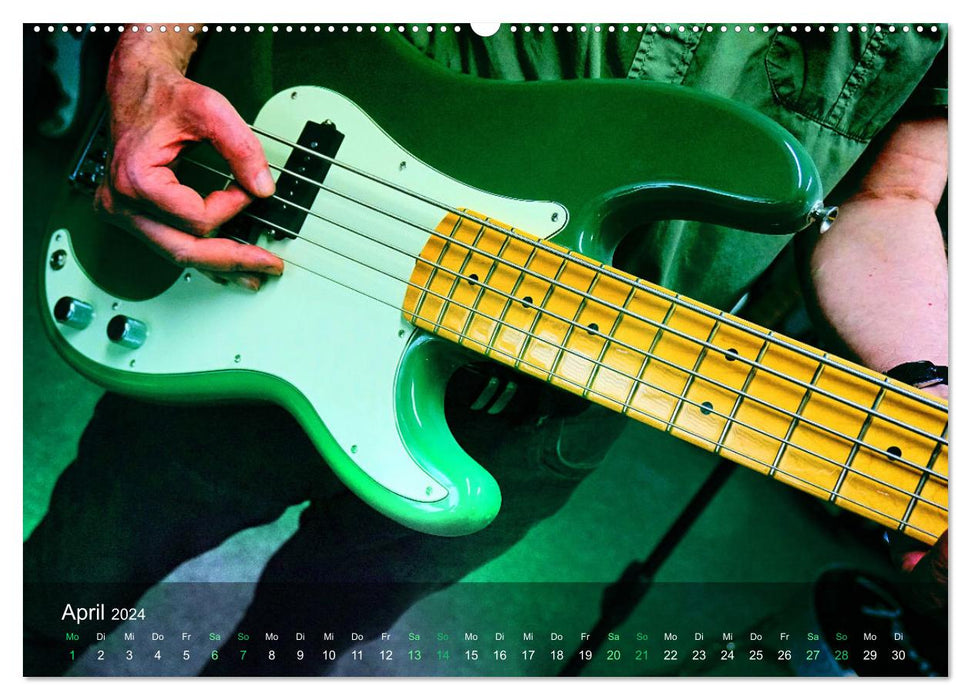 Focus sur les guitares basses (calendrier mural CALVENDO 2024) 