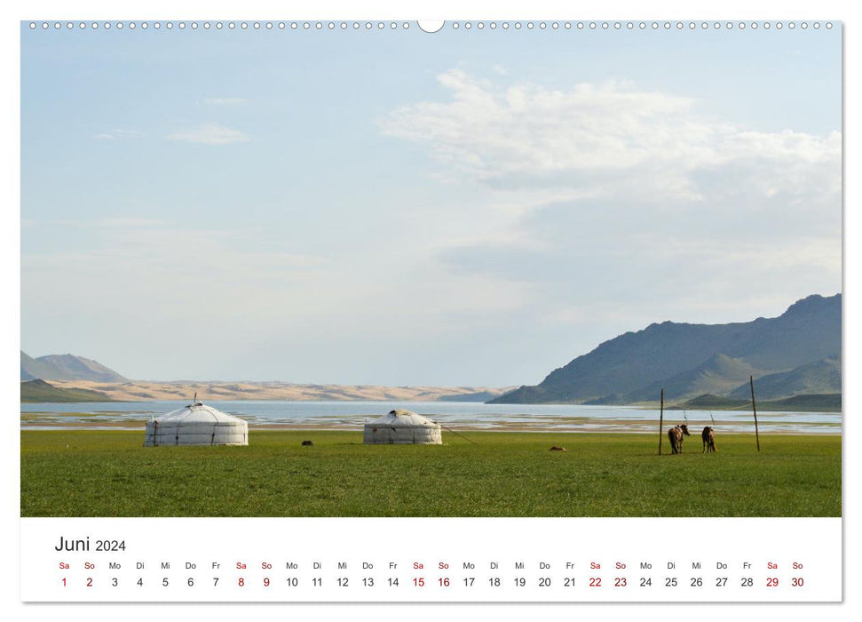 Mongolie - la nature jusqu'à l'horizon (calendrier mural CALVENDO 2024) 