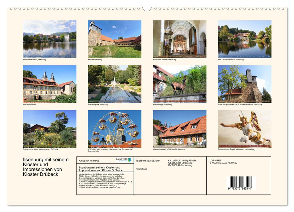 Ilsenburg with its monastery and impressions of Drübeck Monastery (CALVENDO Premium Wall Calendar 2024) 
