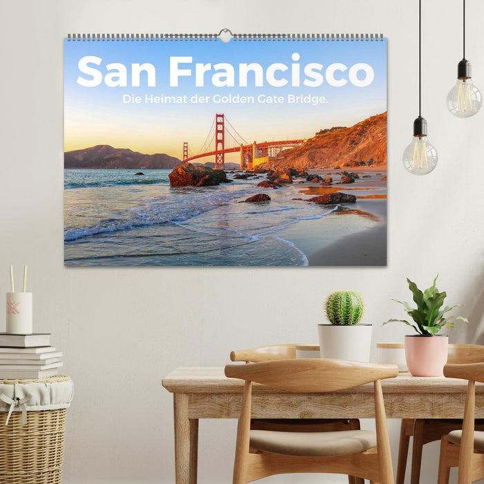 San Francisco – Siège du Golden Gate Bridge. (Calendrier mural CALVENDO 2024) 