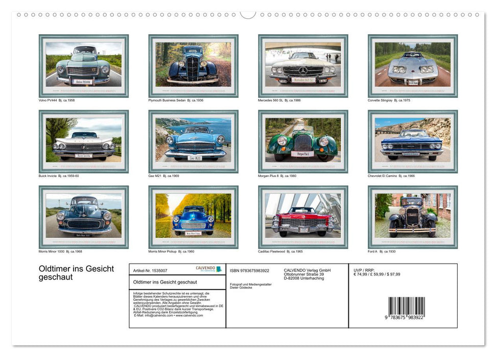 Oldtimer ins Gesicht geschaut (CALVENDO Premium Wandkalender 2024)