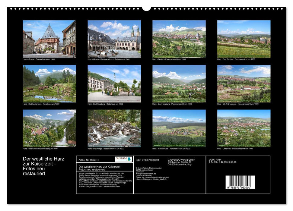 Der westliche Harz zur Kaiserzeit - Fotos neu restauriert (CALVENDO Wandkalender 2024)