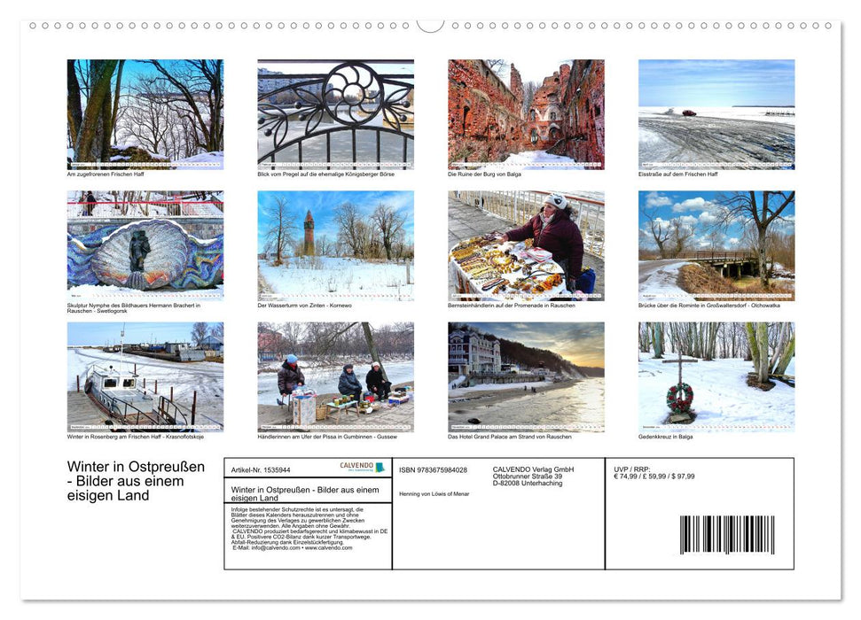 Winter in Ostpreußen - Bilder aus einem eisigen Land (CALVENDO Premium Wandkalender 2024)