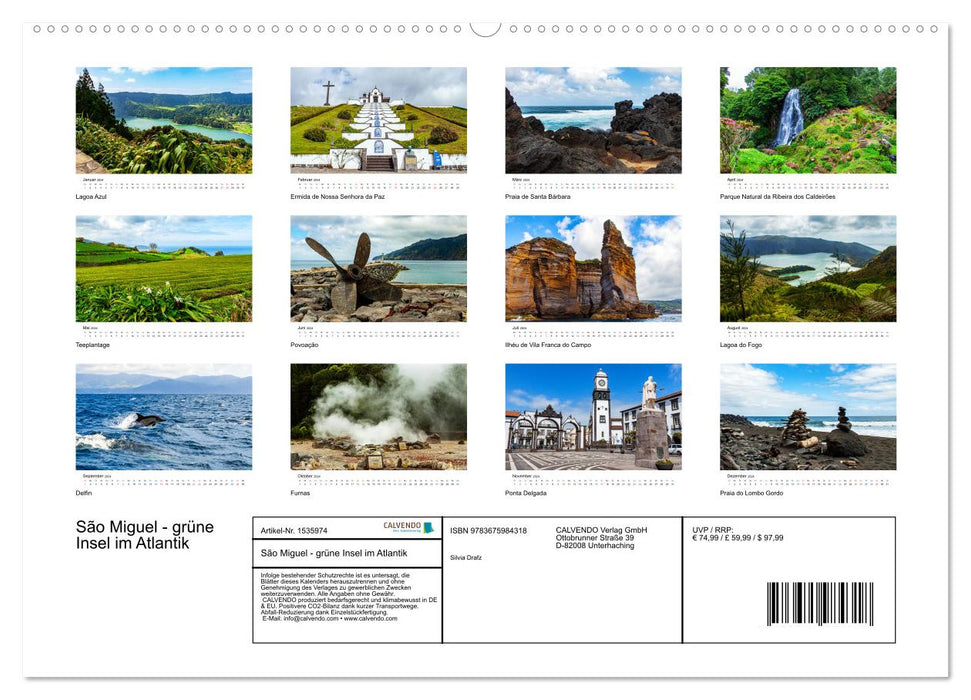 São Miguel - Grüne Insel im Atlantik (CALVENDO Premium Wandkalender 2024)