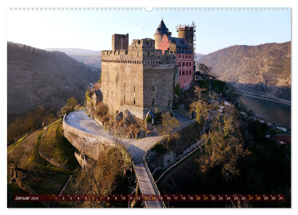 Castle romance on the Rhine (CALVENDO Premium Wall Calendar 2024) 