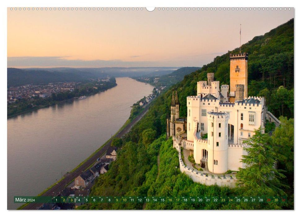 Burgenromantik am Rhein (CALVENDO Premium Wandkalender 2024)