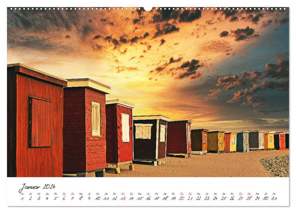 Traumhafte Sonnenuntergänge an der Nordsee (CALVENDO Premium Wandkalender 2024)