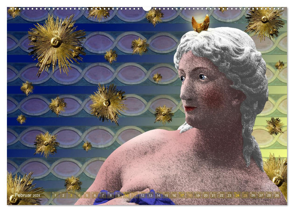 Zauberhaft sorglos Ein magischer Blick auf die Götter im Park Sanssouci (CALVENDO Premium Wandkalender 2024)