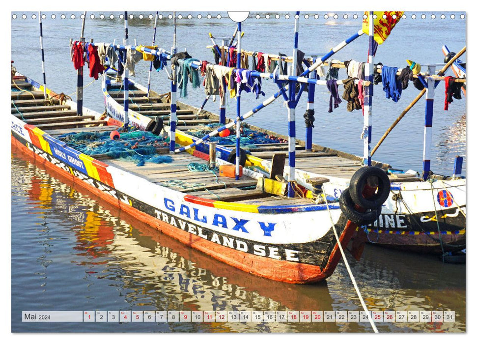 Schiffe und Fischer in Westafrika (CALVENDO Wandkalender 2024)