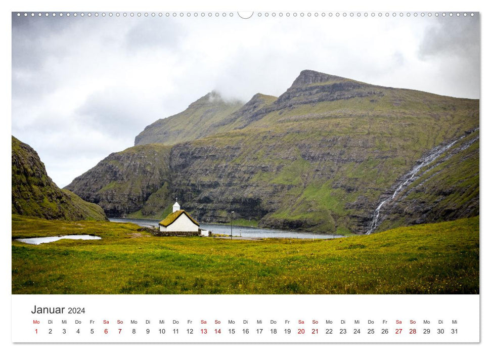 Färöer Inseln - Geheimnisvolle Inseln im Nordatlantik (CALVENDO Premium Wandkalender 2024)