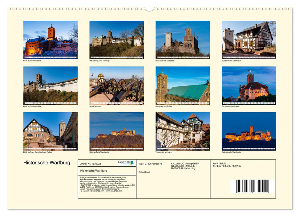 Historische Wartburg (CALVENDO Premium Wandkalender 2024)