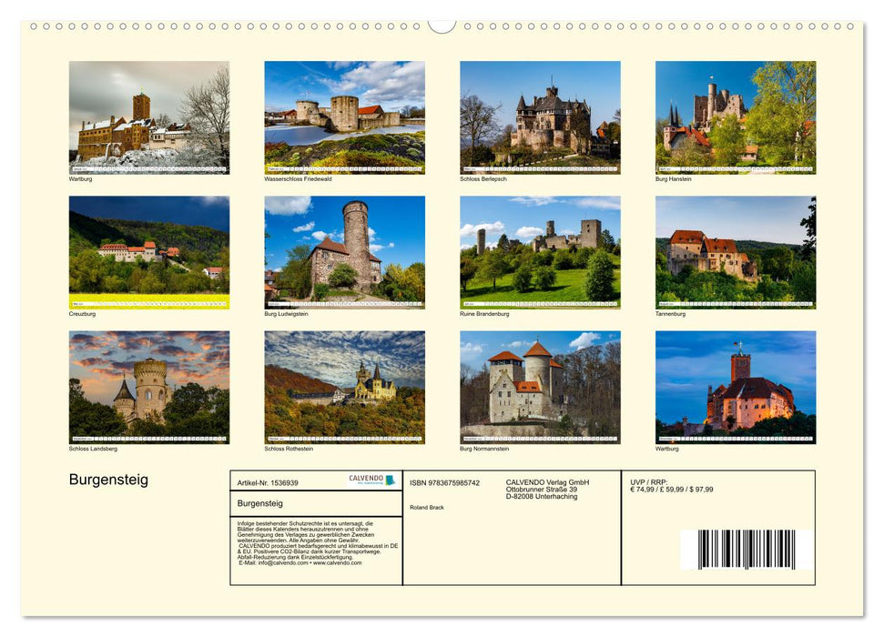 Werra Burgen Steig (CALVENDO Premium Wandkalender 2024)