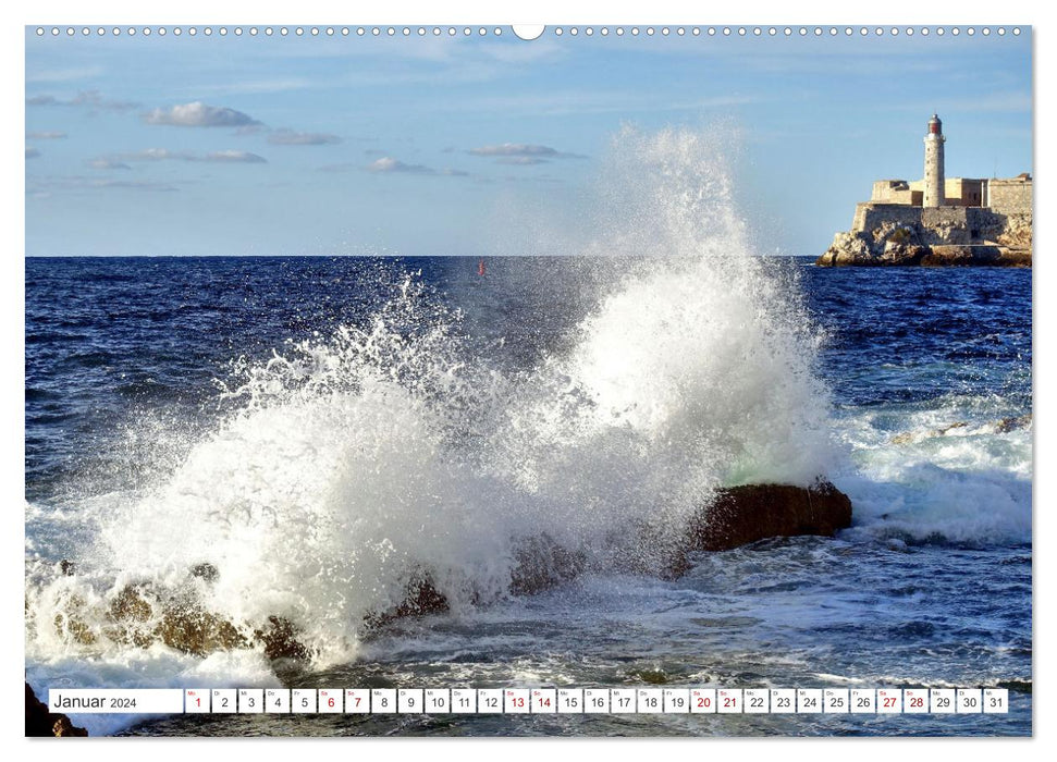 Meeres-Farben - Die Bucht von Havanna (CALVENDO Premium Wandkalender 2024)