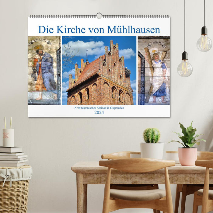 Die Kirche von Mühlhausen - Ein architektonisches Kleinod in Ostpreußen (CALVENDO Wandkalender 2024)