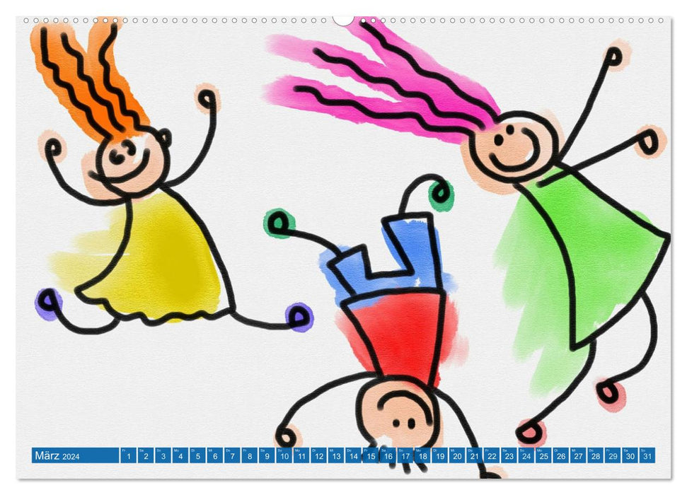 Spiel, Spaß und Freunde. Lustiger Kinderkalender (CALVENDO Wandkalender 2024)