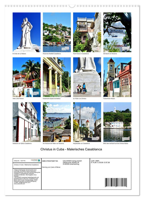 Christus in Cuba - Malerisches Casablanca (CALVENDO Premium Wandkalender 2024)