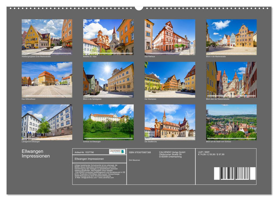 Ellwangen Impressionen (CALVENDO Premium Wandkalender 2024)