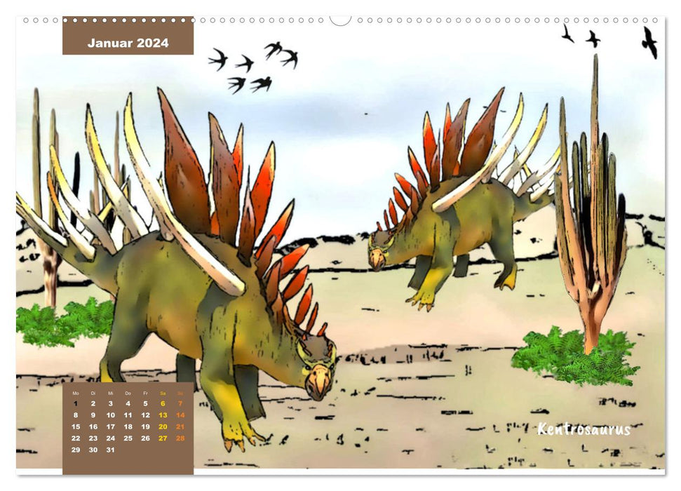 Die Welt der Dinos 2024 (CALVENDO Wandkalender 2024)
