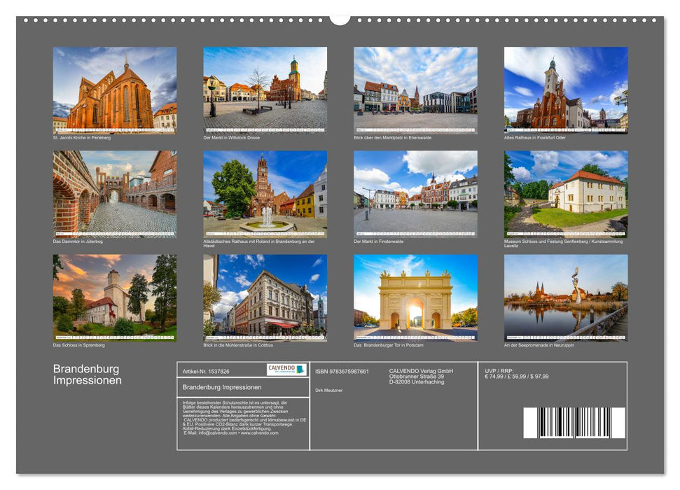 Brandenburg Impressionen (CALVENDO Premium Wandkalender 2024)