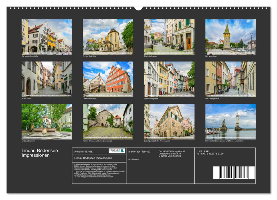 Lindau Lake Constance Impressions (CALVENDO Premium Wall Calendar 2024) 