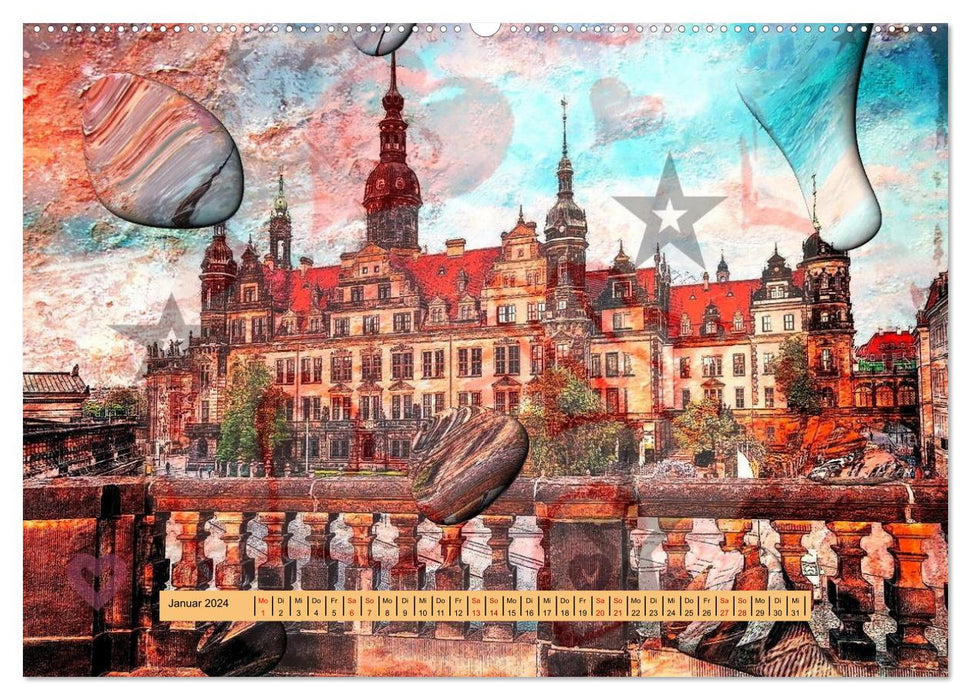 Greetings from Dresden (CALVENDO Premium Wall Calendar 2024) 