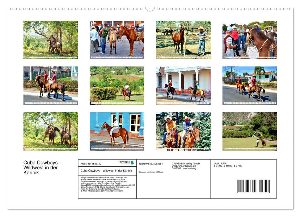 Cuba Cowboys - Wildwest in der Karibik (CALVENDO Premium Wandkalender 2024)