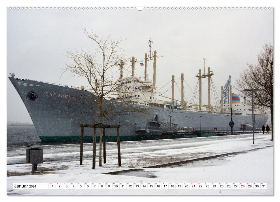 Hansestadt ROSTOCK, das Tor zur Ostsee (CALVENDO Premium Wandkalender 2024)