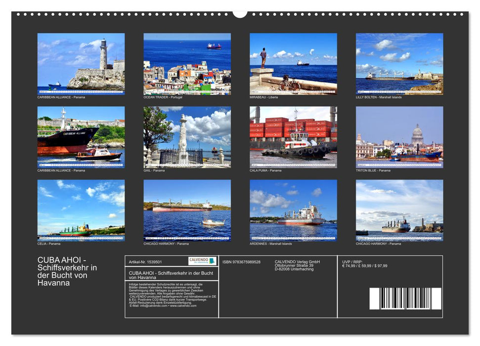 CUBA AHOI - Schiffsverkehr in der Bucht von Havanna (CALVENDO Premium Wandkalender 2024)