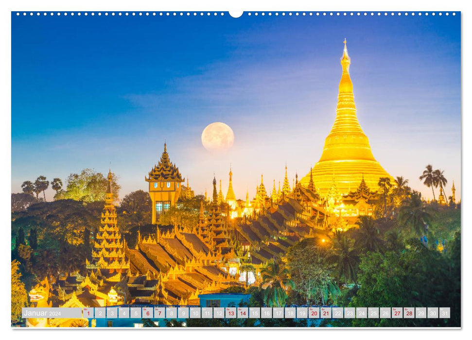 MYANMAR - Land der Pagoden (CALVENDO Premium Wandkalender 2024)