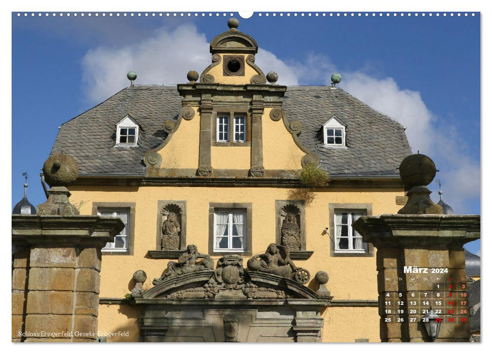 Burgen, Schlösser, Herrenhäuer im Sauerland (CALVENDO Premium Wandkalender 2024)