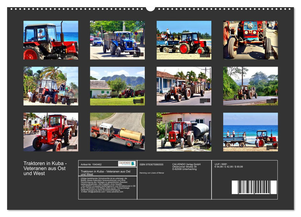 Traktoren in Kuba - Veteranen aus Ost und West (CALVENDO Wandkalender 2024)