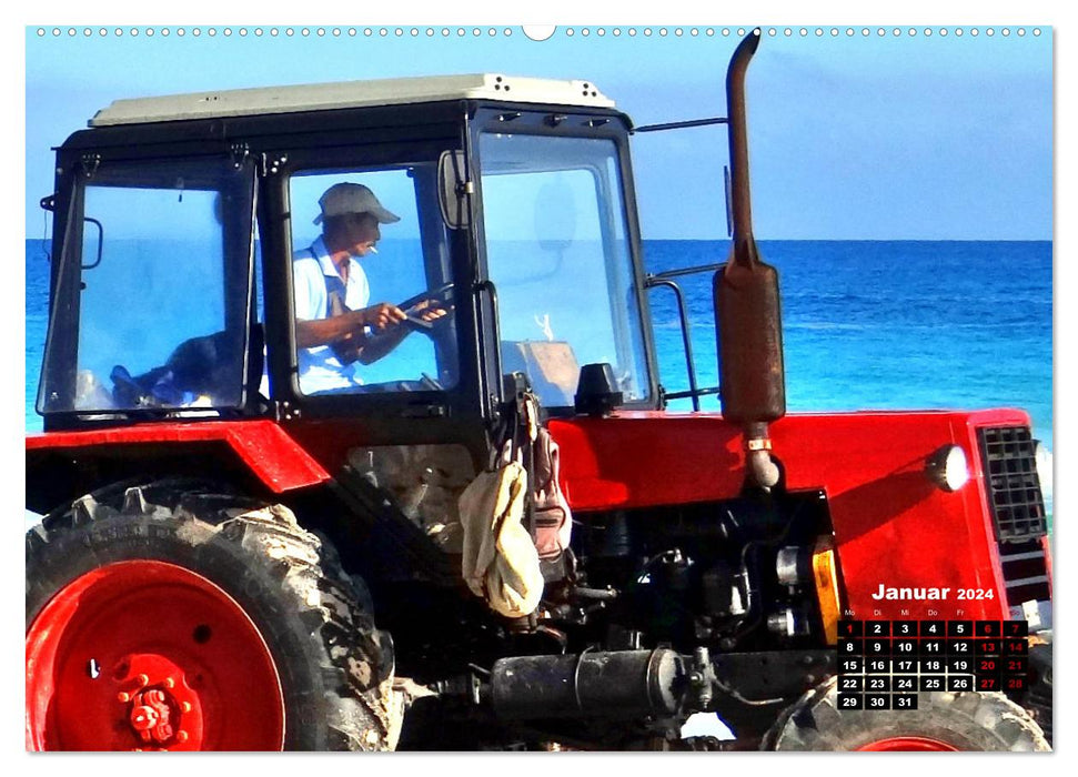 Traktoren in Kuba - Veteranen aus Ost und West (CALVENDO Wandkalender 2024)