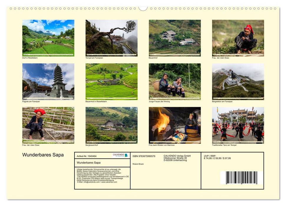 Wunderbares Sapa (CALVENDO Premium Wandkalender 2024)