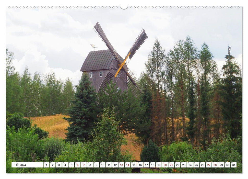 Wind- und Wassermühlen in Sachsen (CALVENDO Premium Wandkalender 2024)