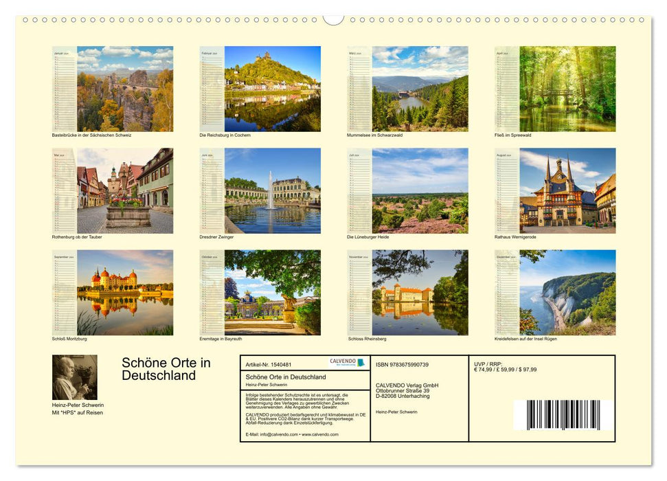 Schöne Orte in Deutschland (CALVENDO Premium Wandkalender 2024)