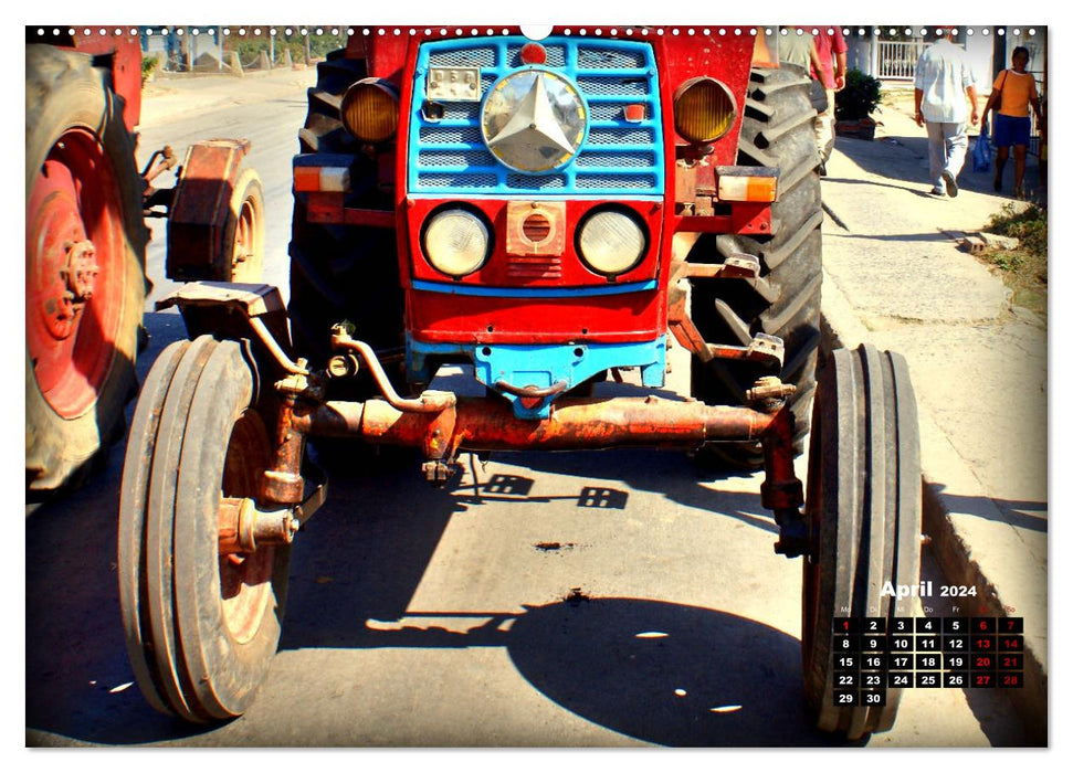 Tractors in Cuba - Veterans from East and West (CALVENDO Premium Wall Calendar 2024) 