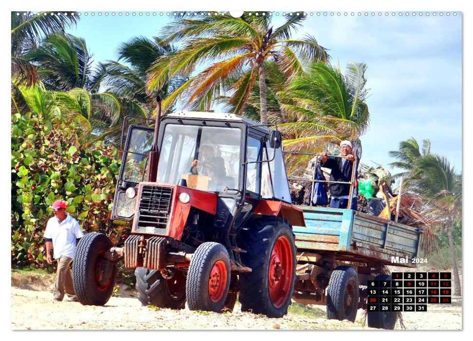 Tractors in Cuba - Veterans from East and West (CALVENDO Premium Wall Calendar 2024) 