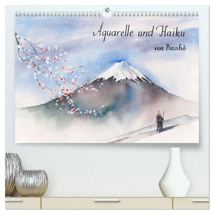Aquarelle und Haiku von Basho (CALVENDO Premium Wandkalender 2024)