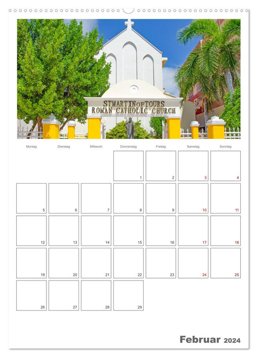 Philipsburg - ville au charme caribéen (Calvendo Premium Wall Calendar 2024) 