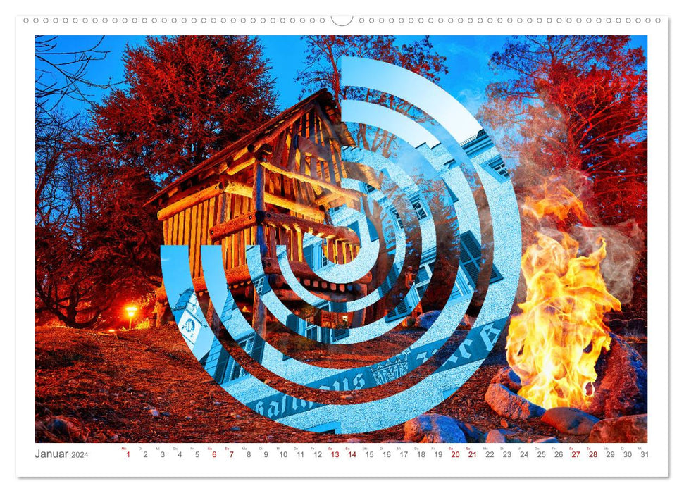 Überlingen am Bodensee - Fotografie + Geometrie (CALVENDO Premium Wandkalender 2024)