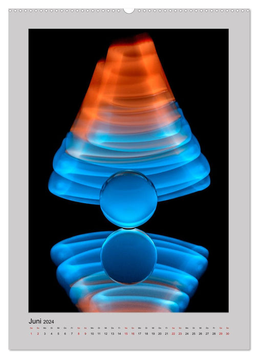 Lensball - Lichtmalerei in der Glaskugel (CALVENDO Wandkalender 2024)
