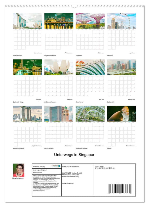 Unterwegs in Singapur (CALVENDO Premium Wandkalender 2024)